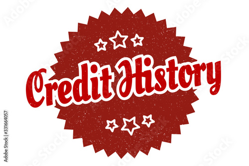 credit history sign. credit history round vintage retro label. credit history