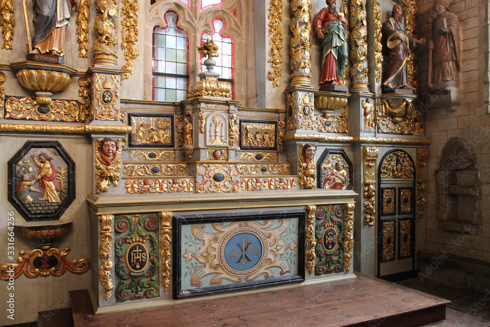 Obraz premium baroque Sainte-Marie-du-Ménez-Hom chapel in Plomodiern in brittany (france)