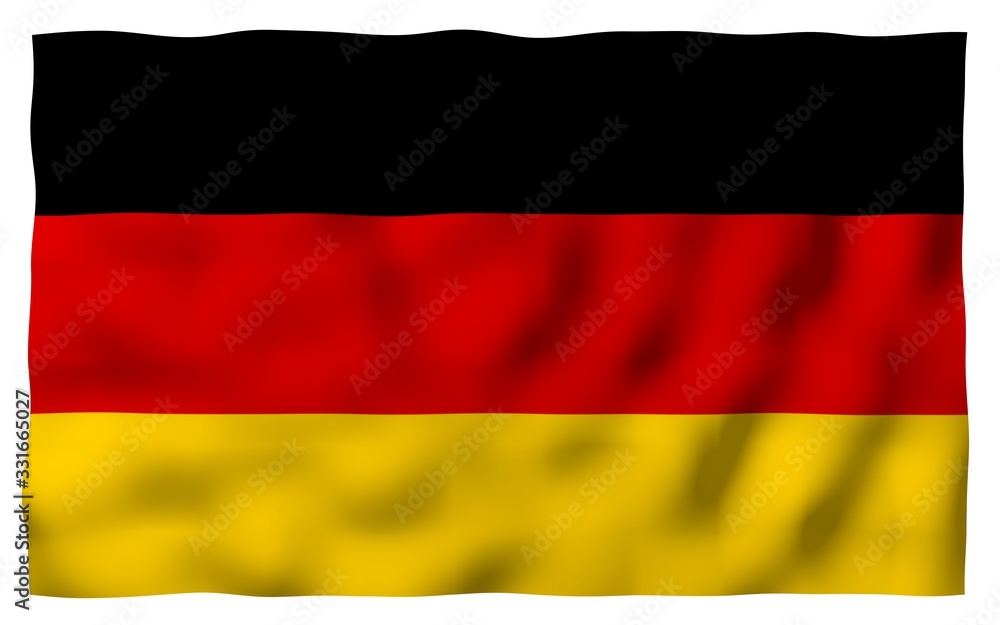 Flag of Germany. Wide format 3D illustration. State symbol of the Federal Republic of Germany. 3D rendering Flag of Germany. Wide format 3D illustration. State symbol of the Federal Republic of Germany. 3D rendering