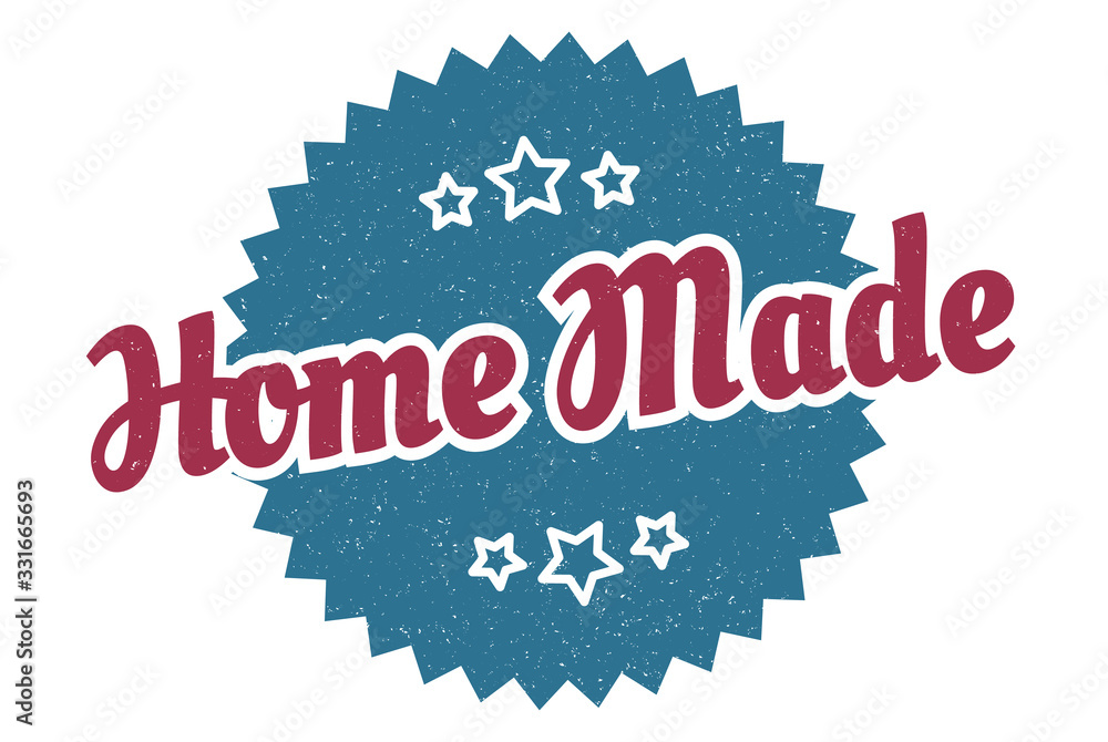 Fototapeta premium home made sign. home made round vintage retro label. home made