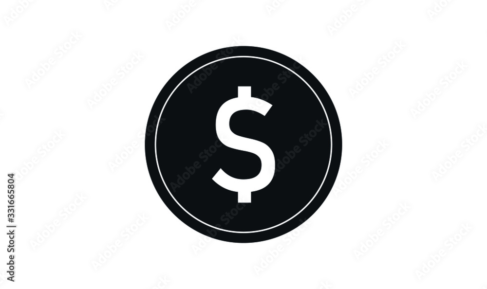Money Icon,Coins and Dollar cent Sign isolated on white background Money Icon,Coins and Dollar cent Sign isolated on white background