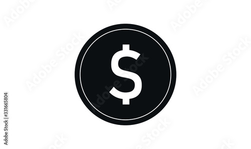 Money Icon,Coins and Dollar cent Sign isolated on white background