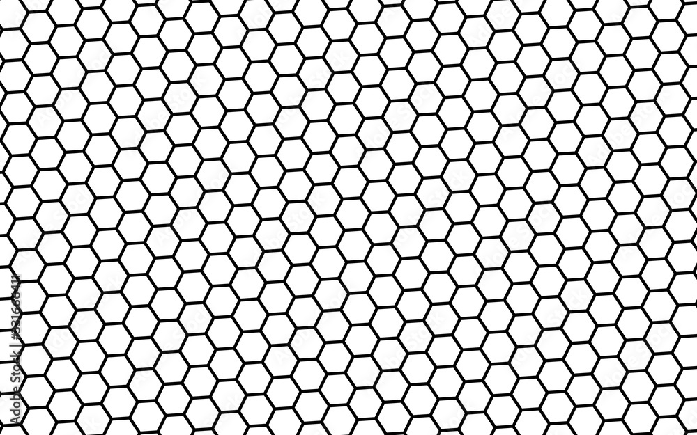 Black honeycomb on a white background. Perspective view on polygon look like honeycomb. Isometric geometry. 3D illustration Black honeycomb on a white background. Perspective view on polygon look like honeycomb. Isometric geometry. 3D illustration