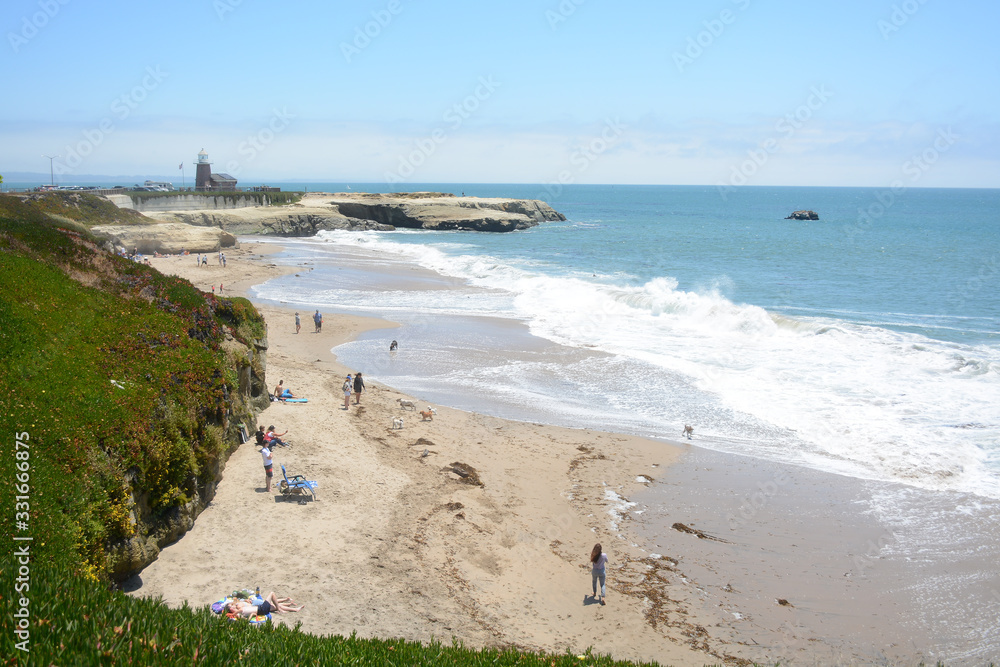 SANTA CRUZ, CALIFORNIA, USA - JULY 3, 2019: Landscape near Lighthouse Field State Beach SANTA CRUZ, CALIFORNIA, USA - JULY 3, 2019: Landscape near Lighthouse Field State Beach