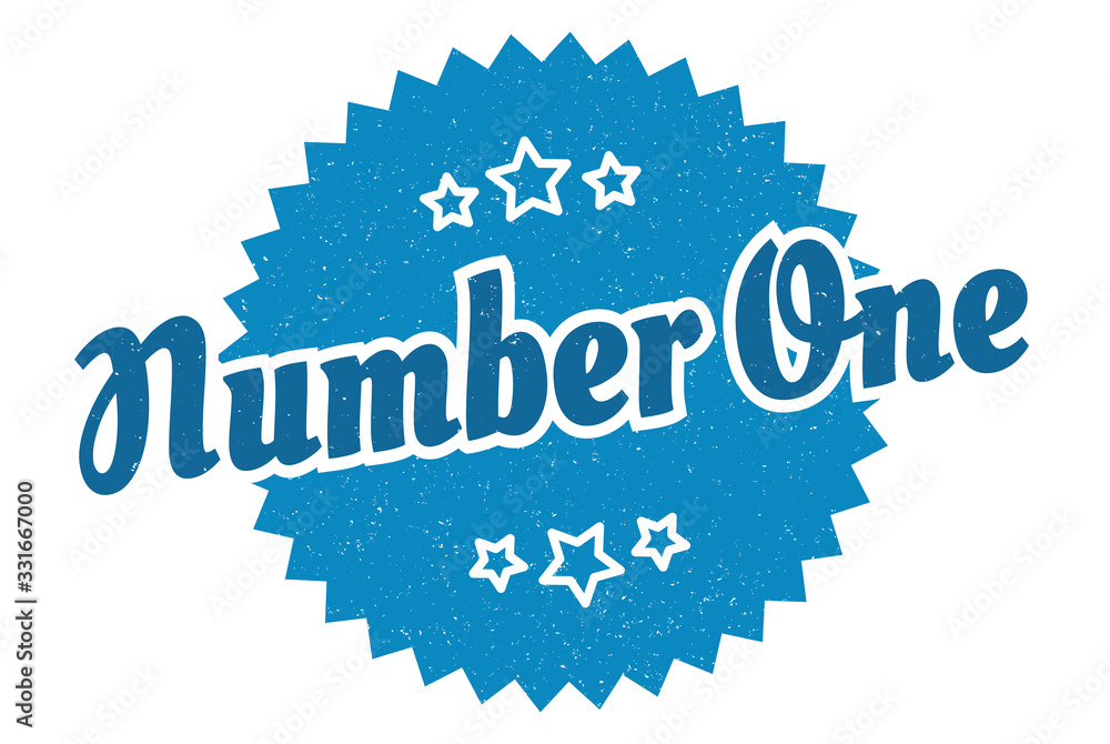 Fototapeta premium number one sign. number one round vintage retro label. number one