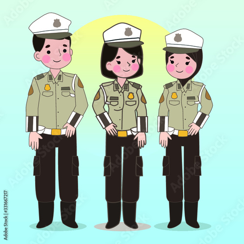 Smile Indonesian Police Character