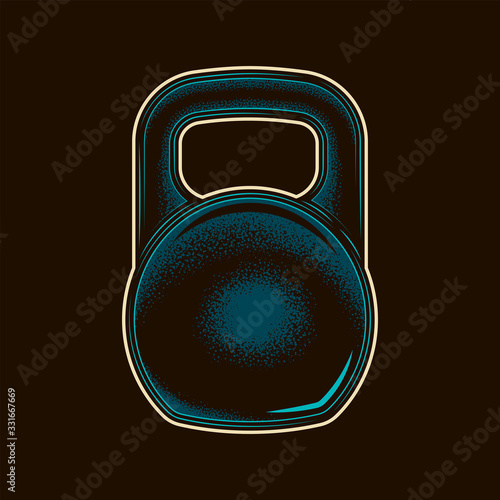 Original vector illustration. Kettlebell in vintage style.