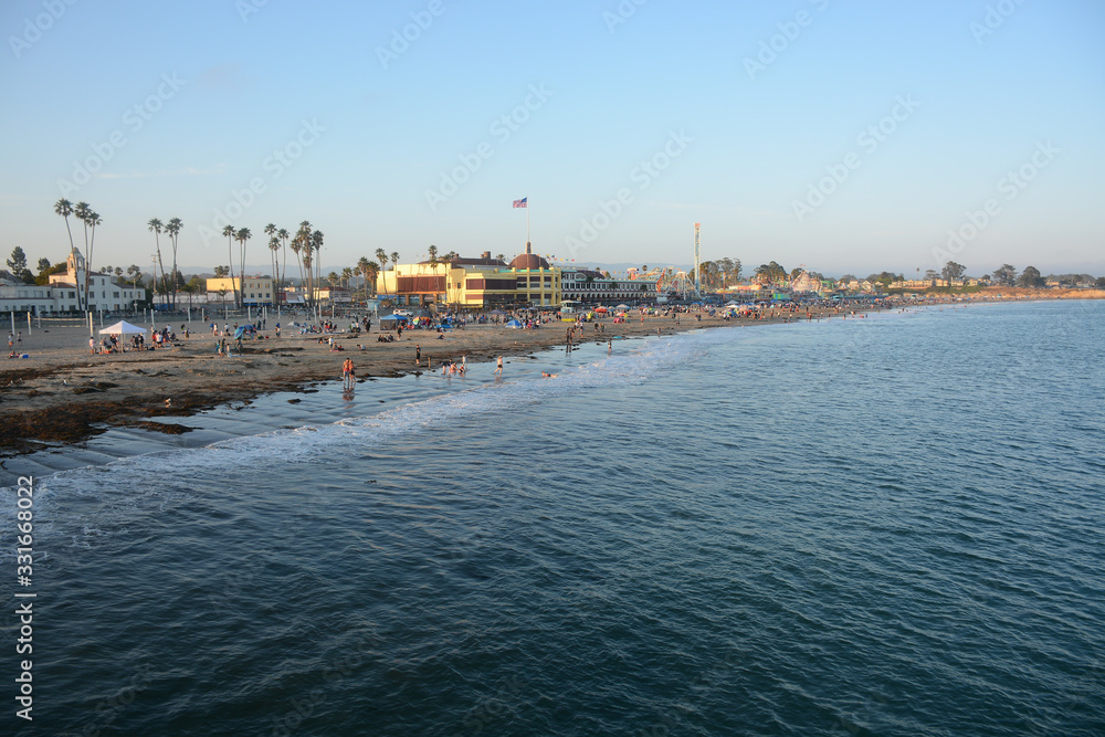 SANTA CRUZ, CALIFORNIA, USA - JULY 3, 2019: Santa Cruz Beach view