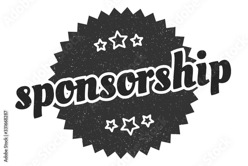 sponsorship sign. sponsorship round vintage retro label. sponsorship