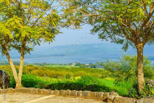 Sea of Galilee (Kinneret lake) from Mount Beatitude