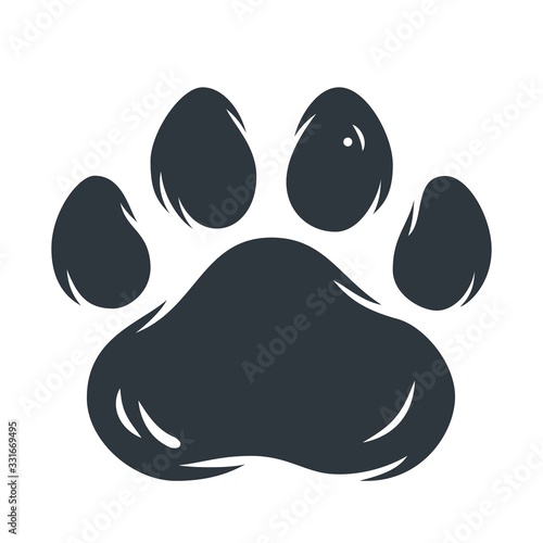 Animal pet cat or tiger paw footprint