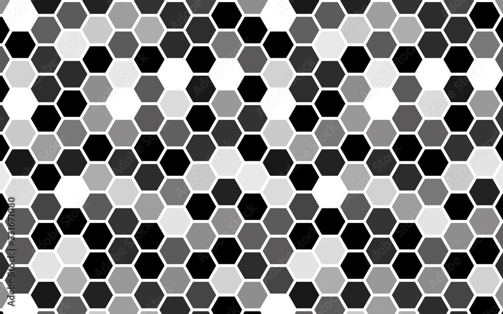 White honeycomb with a gradient color. Isometric geometry. 3D illustration White honeycomb with a gradient color. Isometric geometry. 3D illustration