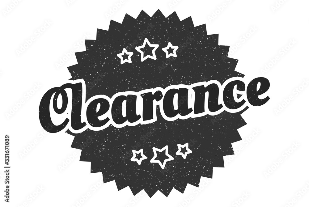 Fototapeta premium clearance sign. clearance round vintage retro label. clearance