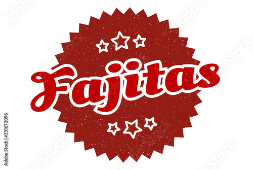 fajitas sign. fajitas round vintage retro label. fajitas