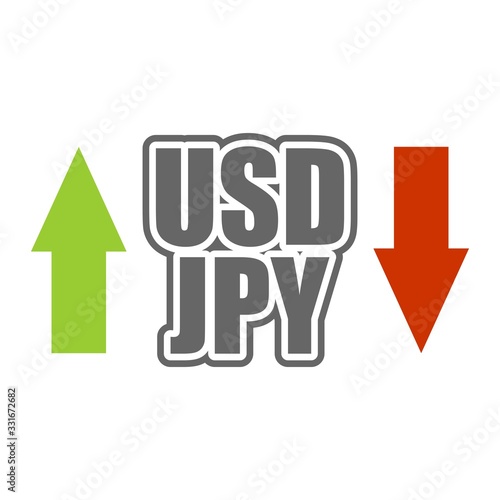 Financial market trading concept. Currency pair. Acronym JPY - Japanese Yen currency. Acronym USD - United States Dollar. © JEGAS RA