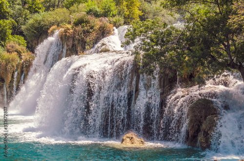 Skradinski Buk waterfall famous park in Croatia