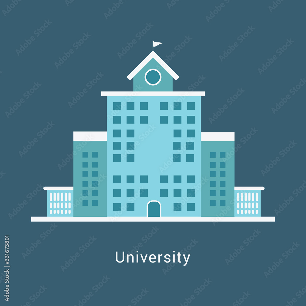 University Icon library sign symbol building school