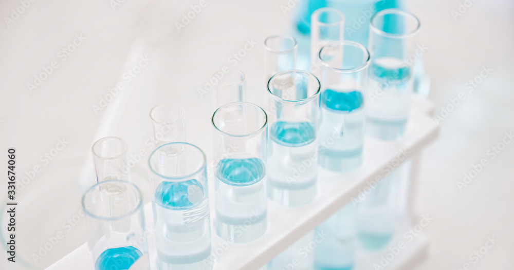 microscope with lab glassware, science laboratory research and development concept microscope with lab glassware, science laboratory research and development concept