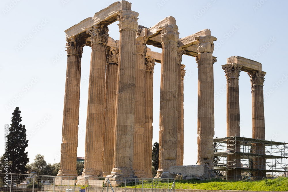 Temple of Olympian Zeus in Athens in Greece