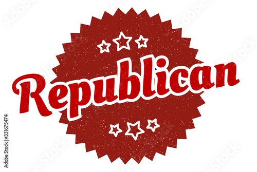republican sign. republican round vintage retro label. republican
