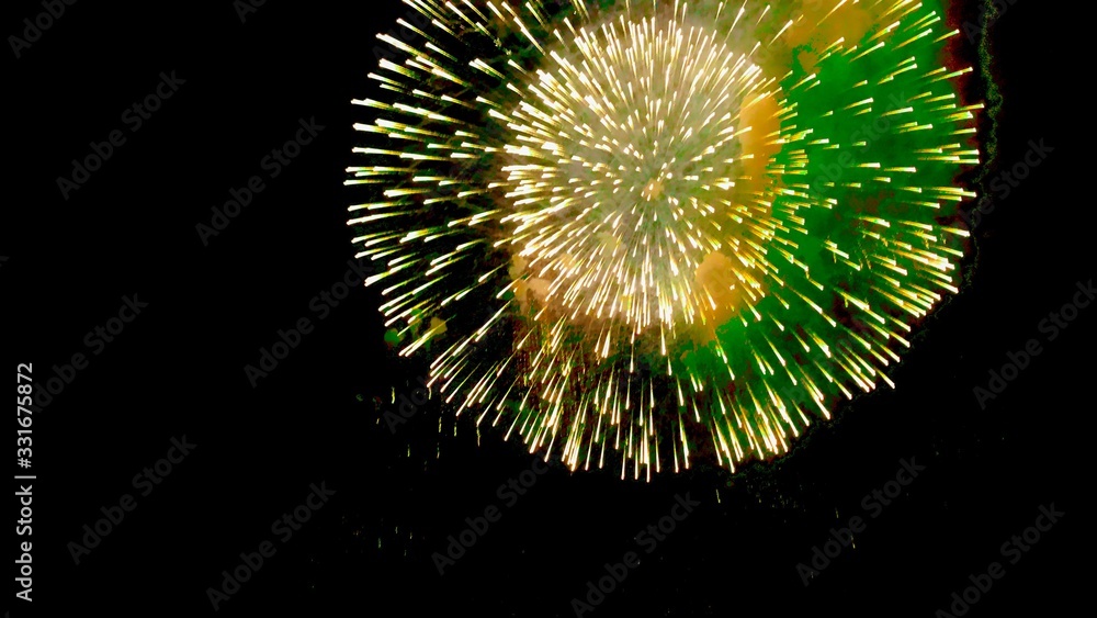 Obraz premium fireworks, Moscow, Russia, Circle of light, city day, Moscow Day, Victory Day, May 9