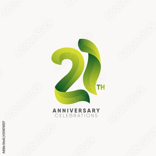 21 year anniversary celebration logo design concept. 