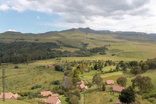 a close up view of the landscape of the mountians along the lesotho boarder in South Africa
