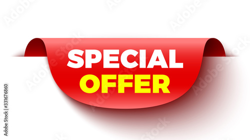 Special offer red sticker. Vector illustration.