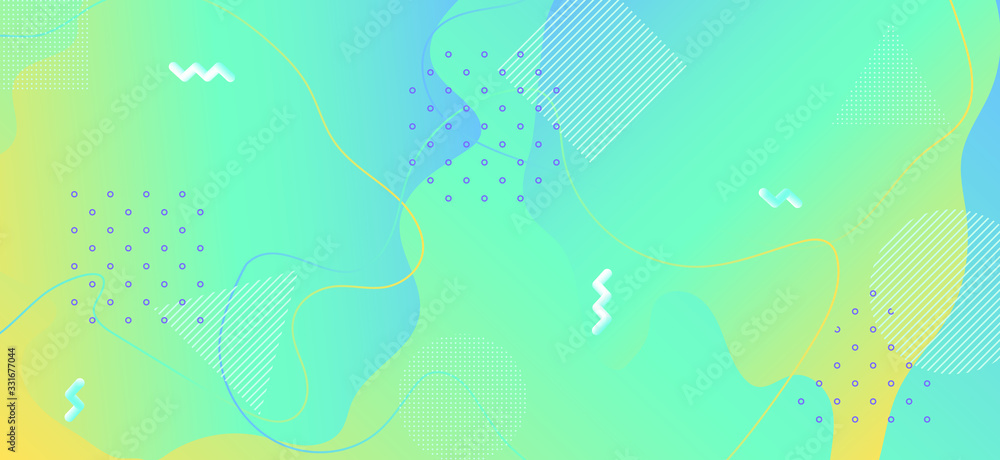 Vector Memphis Banner. Fashion Flow Business Vector Memphis Banner. Fashion Flow Business