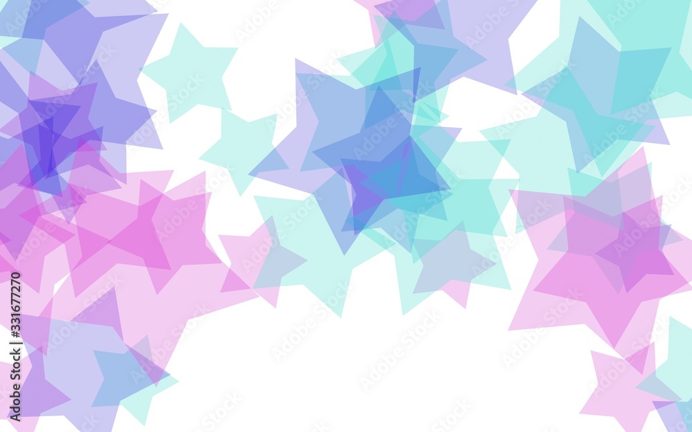 Multicolored translucent stars on a white background. Red tones. 3D illustration Multicolored translucent stars on a white background. Red tones. 3D illustration