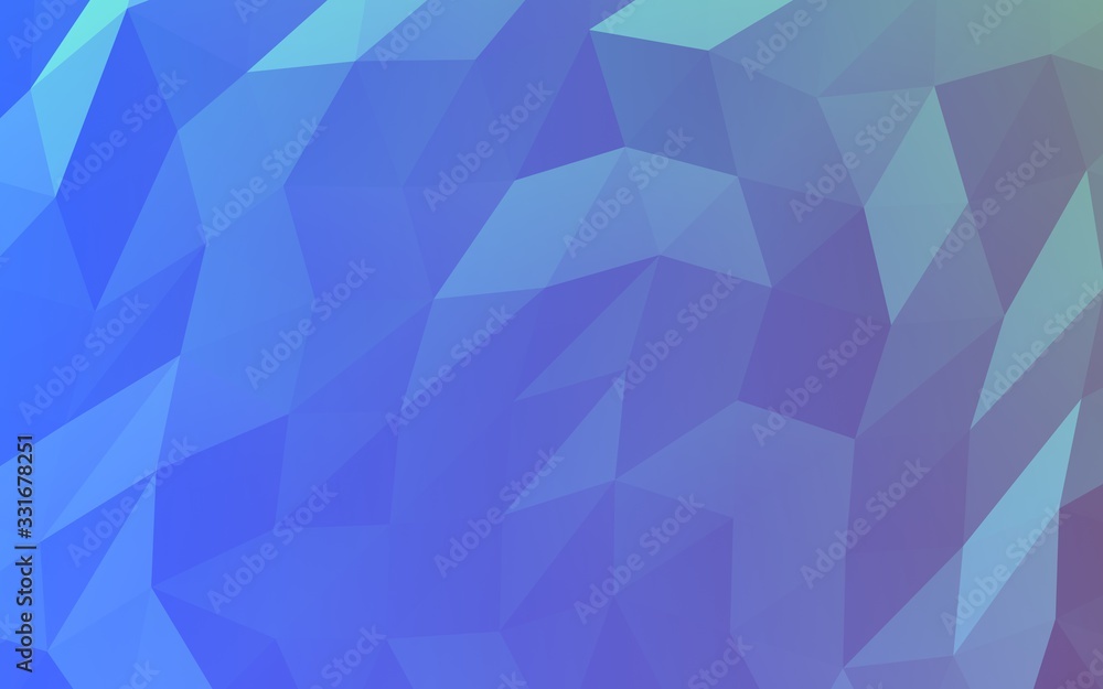 Abstract triangle geometrical blue background. Geometric origami style with gradient. 3D illustration