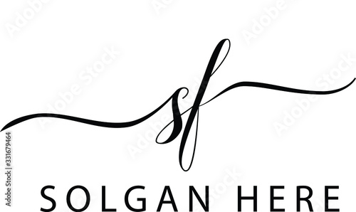 letter SF logo vector signature design