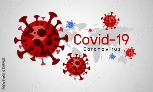Coronavirus disease Covid-19 design with world map