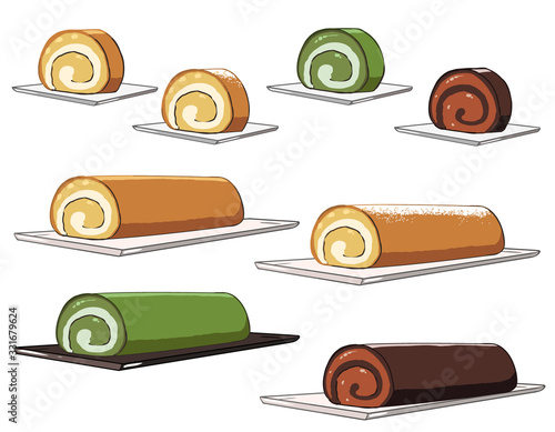 ロールケーキ(皿載せ)