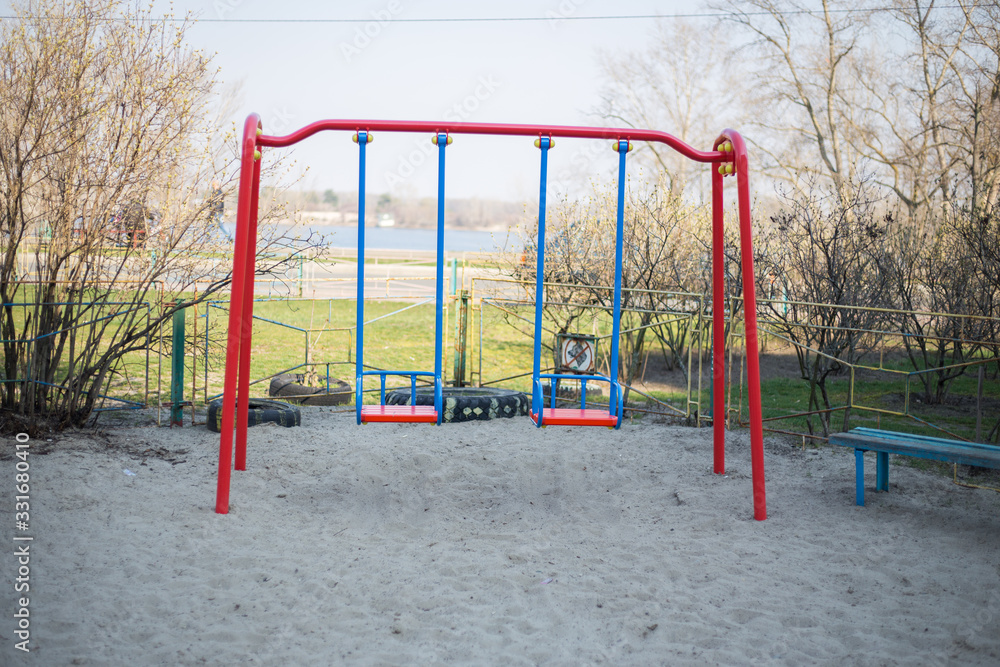Children's playground in the yard in Kiev in Ukraine Children's playground in the yard in Kiev in Ukraine