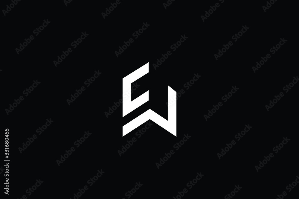 Minimal elegant monogram art logo. Outstanding professional trendy awesome artistic WE EW initial based Alphabet icon logo. Premium Business logo in White color on black background Minimal elegant monogram art logo. Outstanding professional trendy awesome artistic WE EW initial based Alphabet icon logo. Premium Business logo in White color on black background