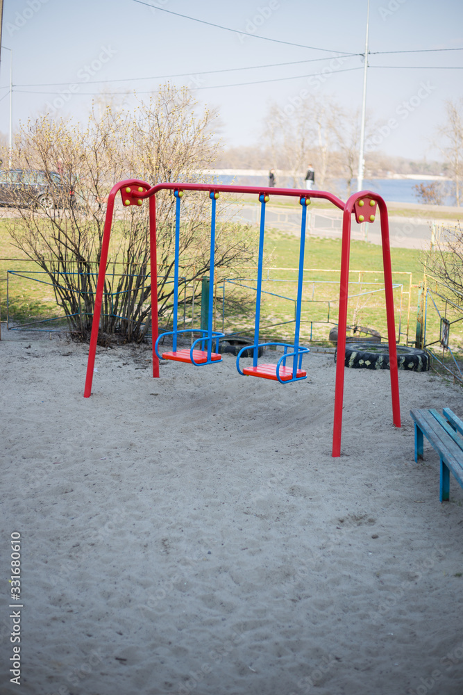 Children's playground in the yard in Kiev in Ukraine Children's playground in the yard in Kiev in Ukraine