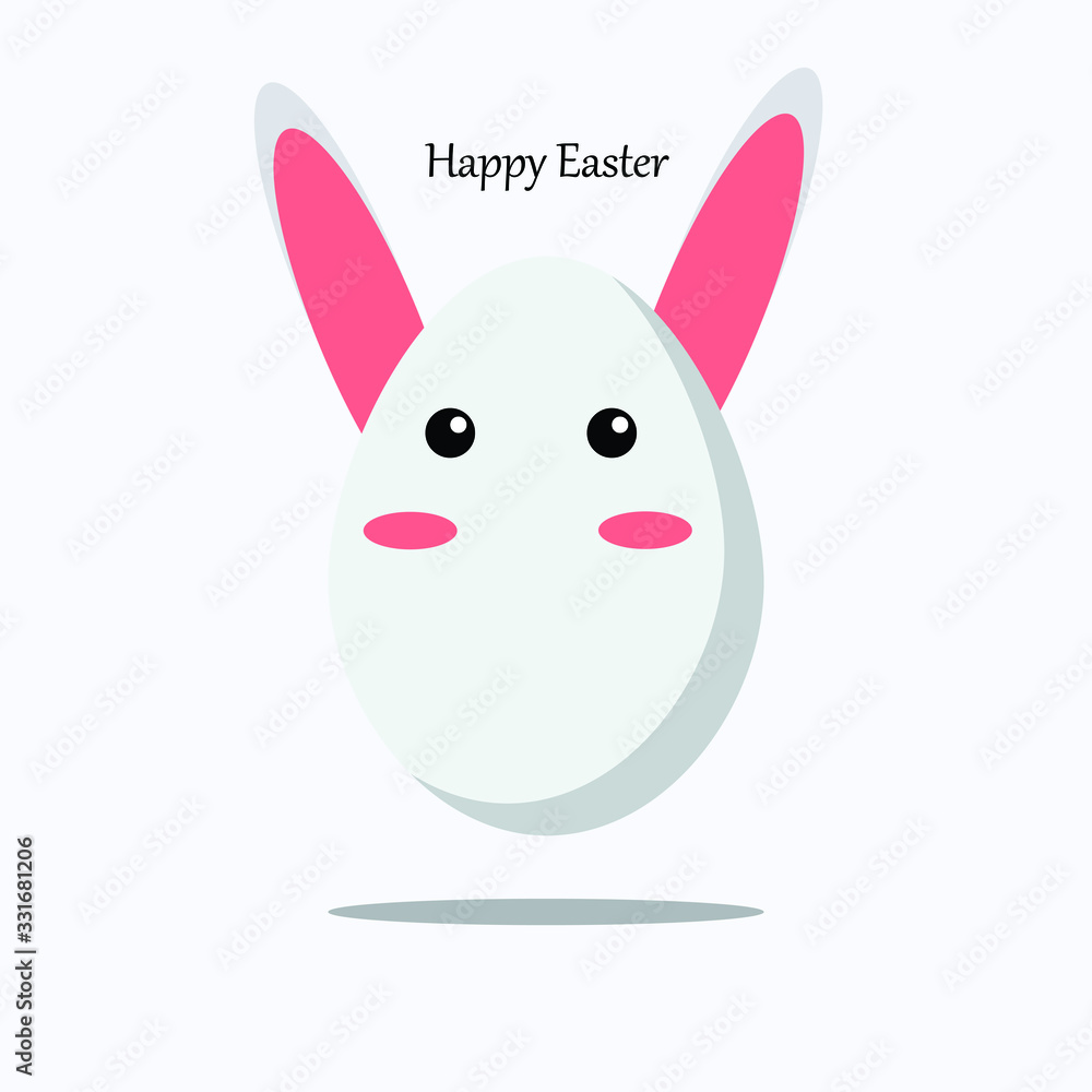 Fototapeta premium Simple Vector Bunny Easter Egg With Soft Background
