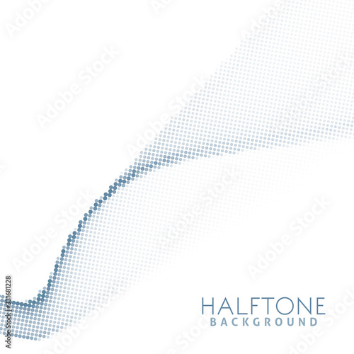 Minimal dotted gray shape with halftone effect. Simple graphics