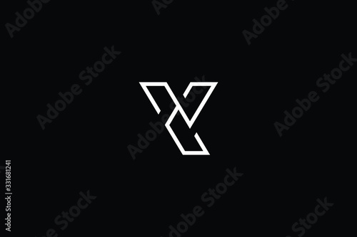 Minimal elegant monogram art logo. Outstanding professional trendy awesome artistic Y YY YZ ZY initial based Alphabet icon logo. Premium Business logo in White color on black background