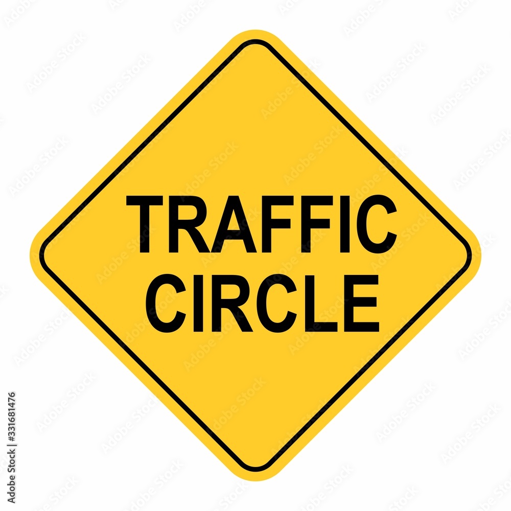 Traffic circle road sign Traffic circle road sign