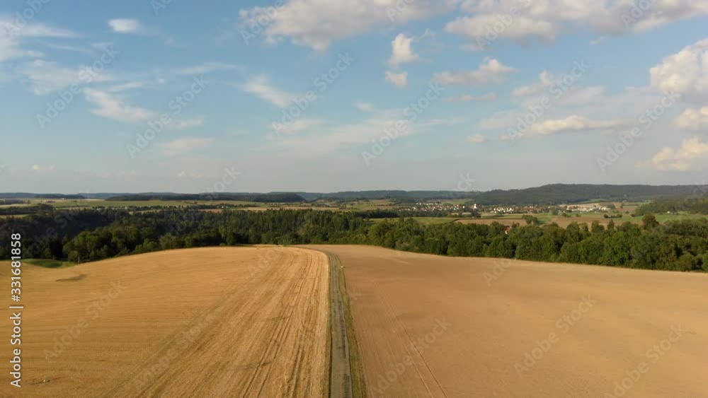 yellow mowed wheat field, top view, drone concept video yellow mowed wheat field, top view, drone concept video