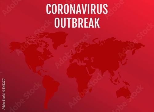 world map showing coronavirus covid-19 outbreak effected area in different countries illustration in flat design,