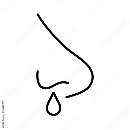 nose with flu, line style icon vector illustration design