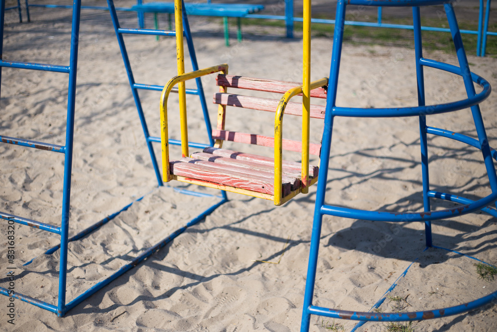 Children's playground in the yard in Kiev in Ukraine Children's playground in the yard in Kiev in Ukraine