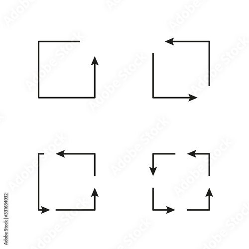 Square arrows. Vector graphic illustration. Corporate identity design