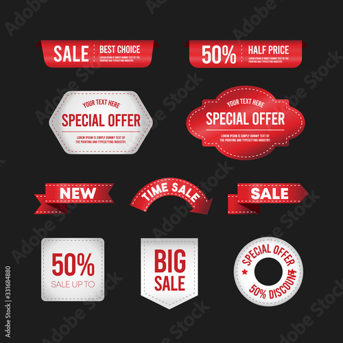 Flat design of labels. Collection of sale tags.Vector badges and labels isolated.