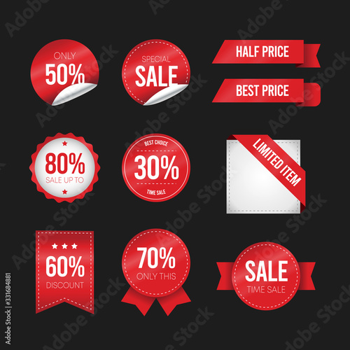 Flat design of labels. Collection of sale tags.Vector badges and labels isolated.