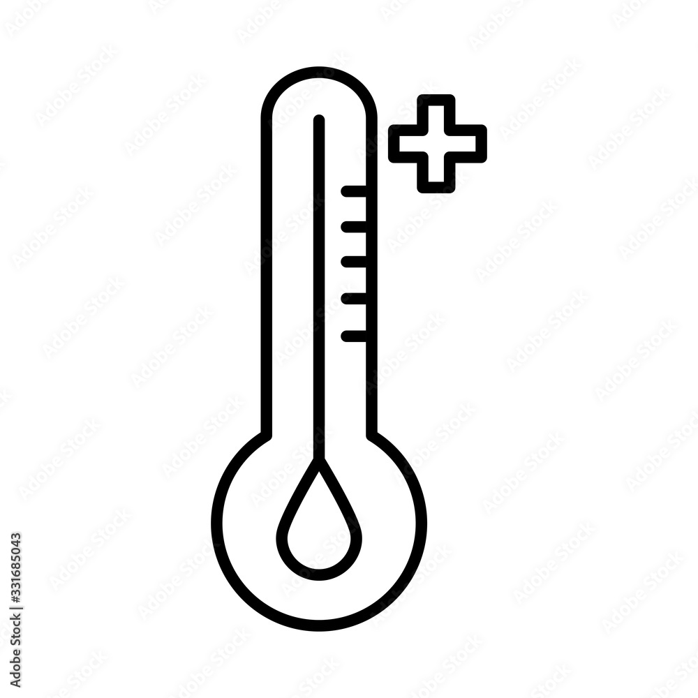 thermometer temperature measure, line style icon vector illustration design