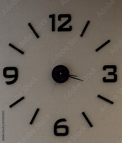 Wall clock glued on flat ground.